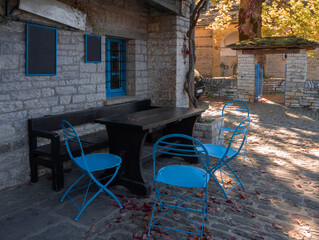 The traditional stone house of the tourist town of Papigko in the mountains of Epirus in Greece