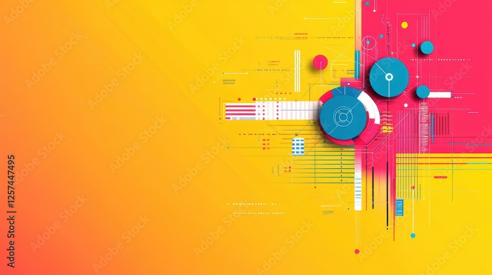 Poster Colorful abstract background featuring vibrant red and yellow hues blending together in a dynamic design