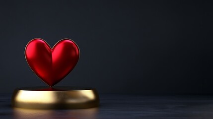 Fototapeta premium a red heart on a podium