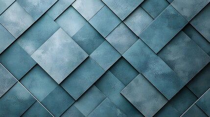 Textured teal wall with geometric tile patterns arranged in a diagonal crosshatch design and varied shades.