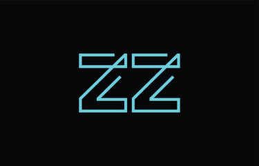 Illustration of creative typography featuring stylized letters Z and Z with a minimal blue color theme, suitable for branding and graphic design inspiration.
