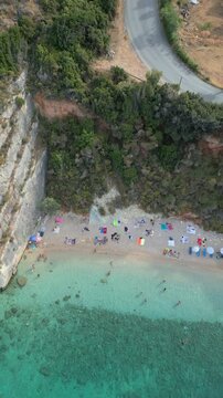 beach and sea from above in Zakynthos