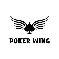poker wing ace logo design creative idea