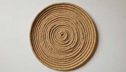 Fototapeta premium a woven basket on a white wall