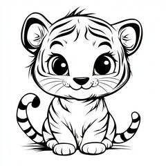 Fototapeta premium white vertebrate felidae facial expression line art terrestrial animal snout whiskers clip art cartoon