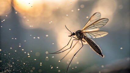 Naklejka premium A detailed close-up shot of a mosquito