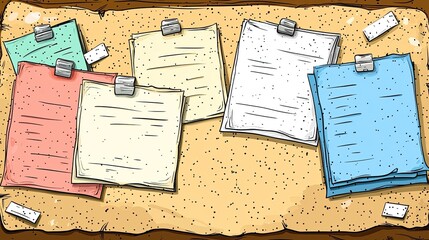 Colorful notes pinned on a corkboard, showcasing a variety of messages and reminders