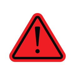 Warning Symbol vector. Red Triangular Warning or Attention Sign. Safety Notice Sign. Risk sign.  