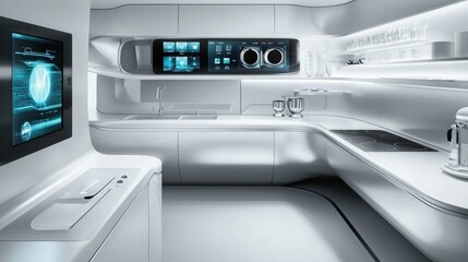 Futuristic Smart Kitchen: Modern Design and Technology