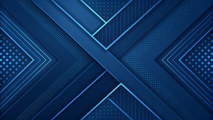 Abstract technology background with dark blue geometric stripes