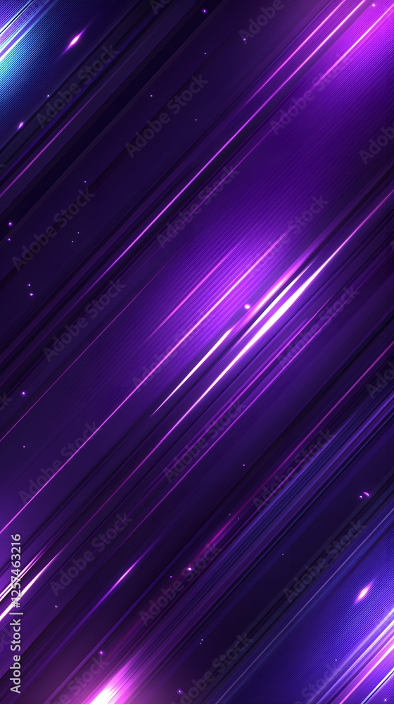 Poster vibrant purple background with dynamic light streaks and sparkles creating a cosmic and futuristic a
