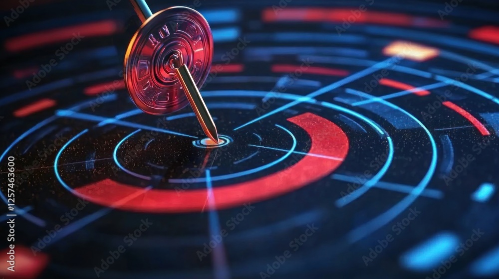 Poster precision targeting: futuristic tech interface