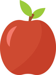 Isolated Red apple with leaves