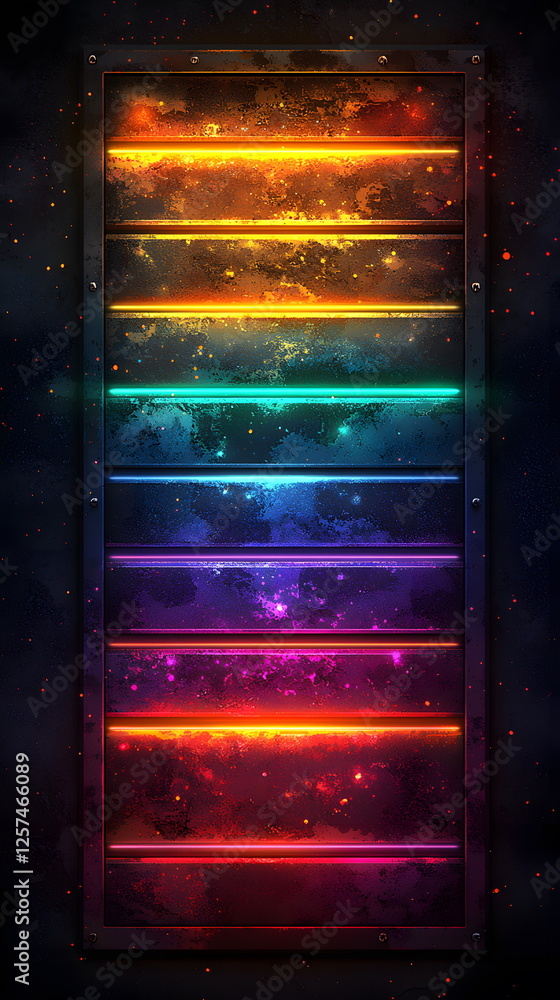 Aufkleber vibrant gradient illuminated abstract art with colorful neon lines and cosmic background effects.