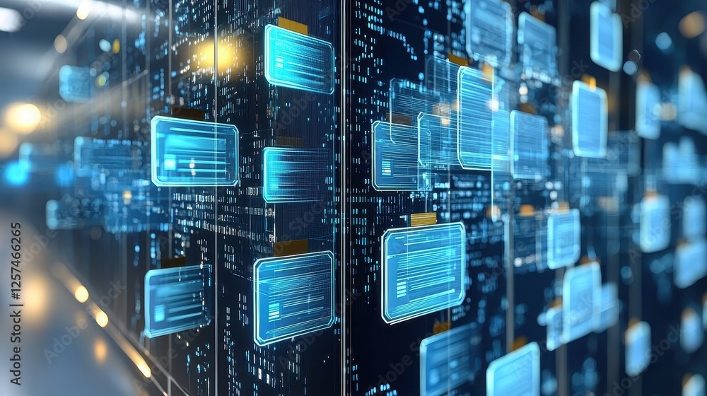 Poster data visualization action digital environment technology concept virtual space futuristic view
