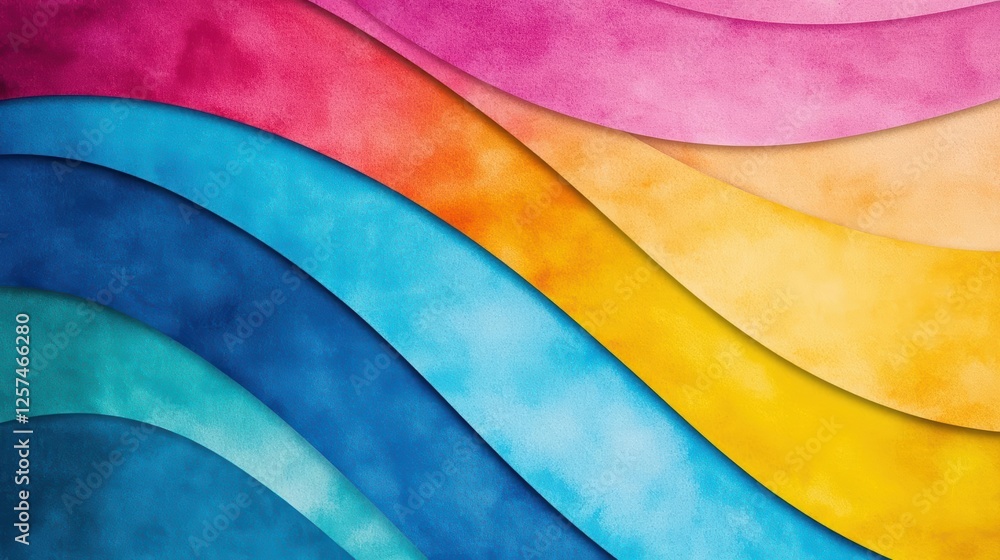Poster abstract watercolor background featuring flowing waves in soft pastel colors for creative design pro