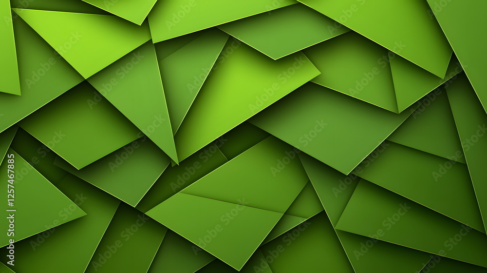 Poster bright green geometric shapes layered together creating a modern and vibrant abstract background des