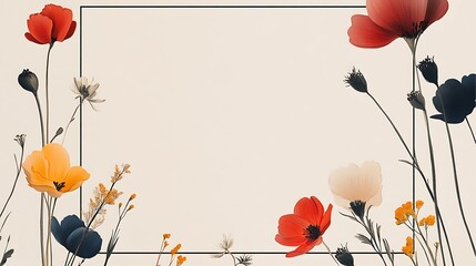poppy flowers frame