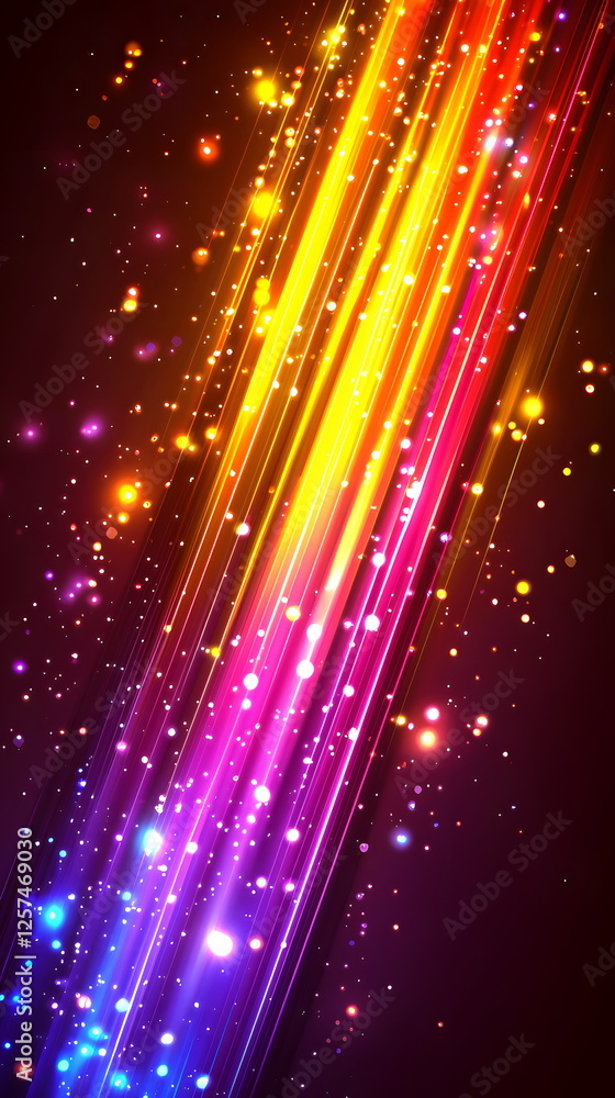 Aufkleber colorful light streaks creating a vibrant abstract background with sparkling effects and gradients.