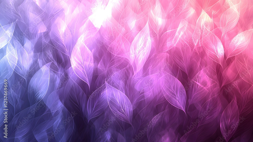 Poster colorful abstract leaves background with soft gradients and light effects blending in harmonious sha