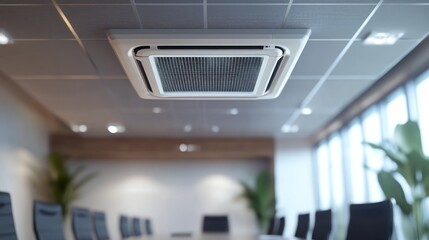 Ceiling air conditioner in modern office