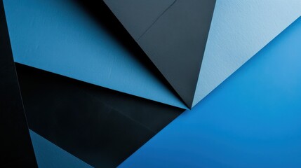 Photo of Blue Background with Geometric Elements and Lines for Design, Featuring White Space in the Center for Text. Ideal for Banner Templates and Digital Projects. Minimalist Wallpaper.