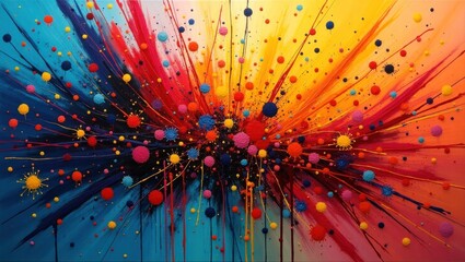 Abstract Colorful Paint Explosion Background for Creative Design Concepts