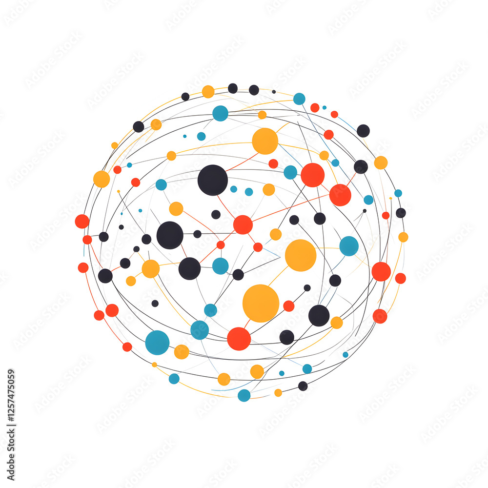 Poster global network: abstract representation of a global network, showcasing interconnectedness through a