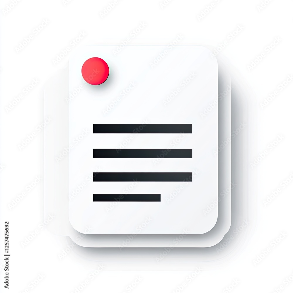 Poster 3d document icon with red pin