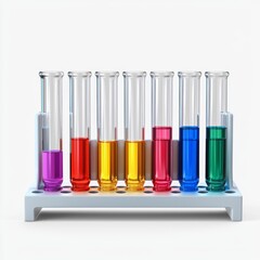 Colorful Test Tubes with Various Liquids in a Laboratory Setup for Science and Experimentation