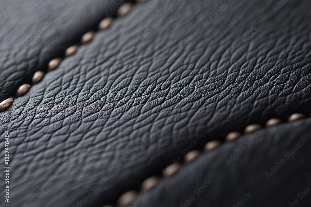 Poster this refined black leather texture features soft-focus details with raised stitching, creating an el