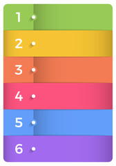 Infographic design template with six vertical options or steps