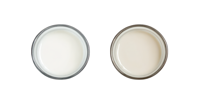 glass of milk top view isolated on white background - Powered by Adobe