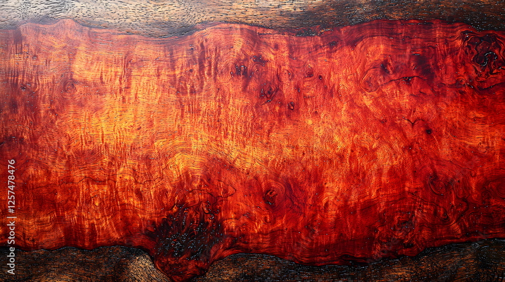 Poster richly textured hardwood surface with vibrant reddish tones and intricate grain patterns for decorat
