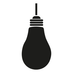 Simple black Light Bulb icon template design. Black light Bulb silhouette isolated transparent background. Flat vector illustration. EPS 10