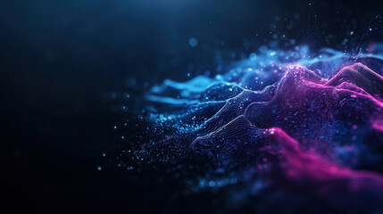Abstract Network Connections - Digital Technology Visualization with Blue and Pink