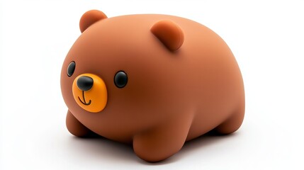 Cute cartoon bear figurine in playful brown, ideal for kids decor and gifts.