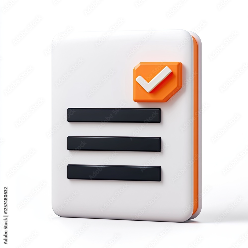 Aufkleber 3d icon of a checked document