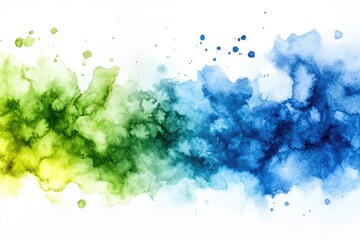 Abstract watercolor wash in green and blue. Ideal for backgrounds, textures, and design projects.