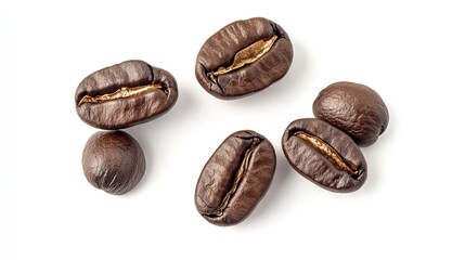 Naklejka premium Coffee Beans Pattern on White Background