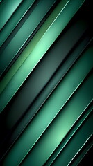 Obraz premium Luxurious green abstract background with diagonal lines creating depth and light reflections in a modern style.
