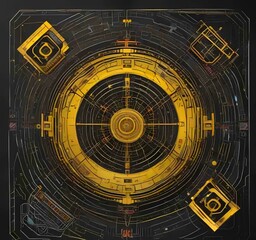 Naklejka premium Illustration of abstract technology background.
