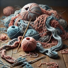 Unraveling Knitting A knitted fabric that s unraveling symbolizi