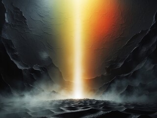 dimly lit abstract composition textured black background glowing spotlight shadows depth