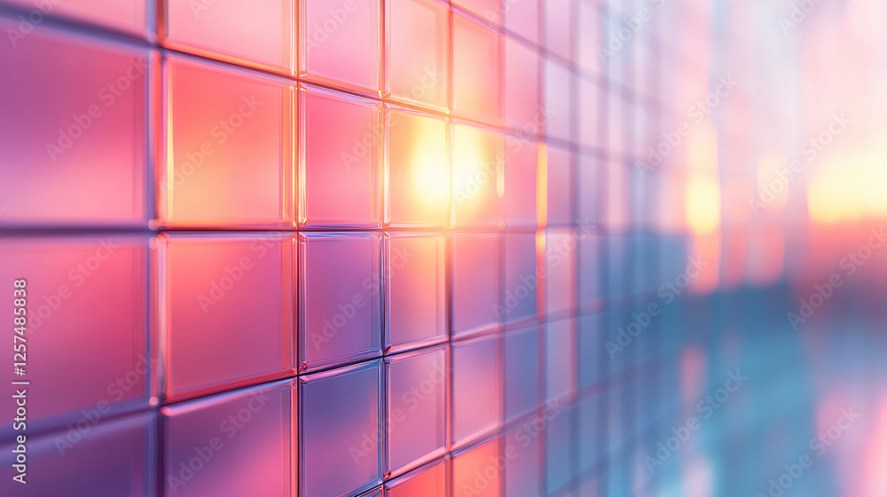 Aufkleber geometric grid background in soft pastel colors. abstract clean and elegant background. generative a