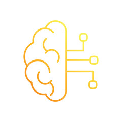 Brain with neural links vector icon