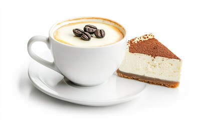 Coffee and bread Chocolate on white background