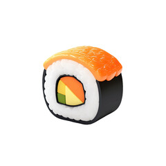 Studio shot of delicious sushi roll, isolated on white