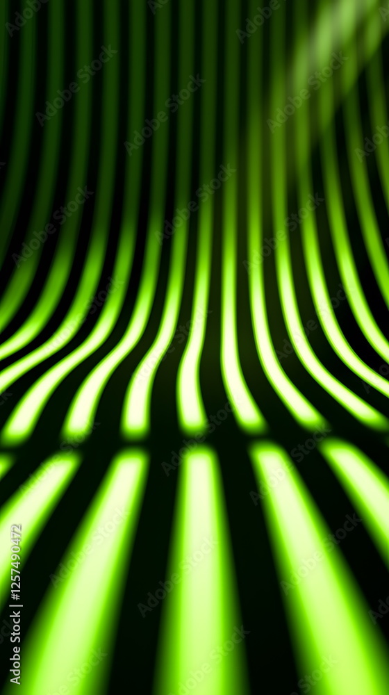 Aufkleber green striped background with contrasting dark shadows curving in rhythmic patterns and vivid light 