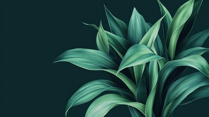 Emerald Green Tropical Leaves: A Lush Botanical Image